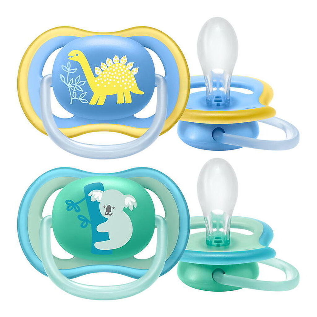 Philips Avent Sutter - 2-pak - Ultra Air - Blå/Grøn m. Print