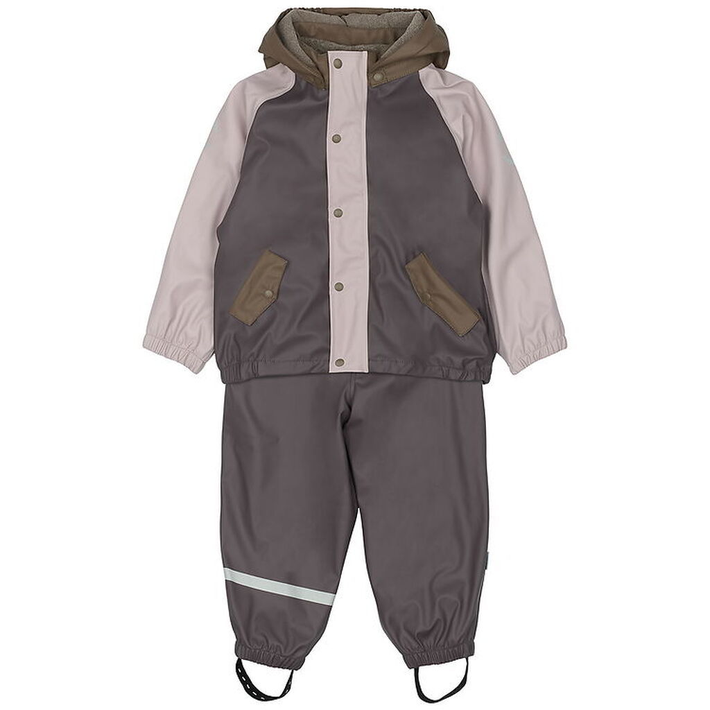 Mikk-Line Regntøj m. Fleece/Seler - PU - 3i1 - Sparrow