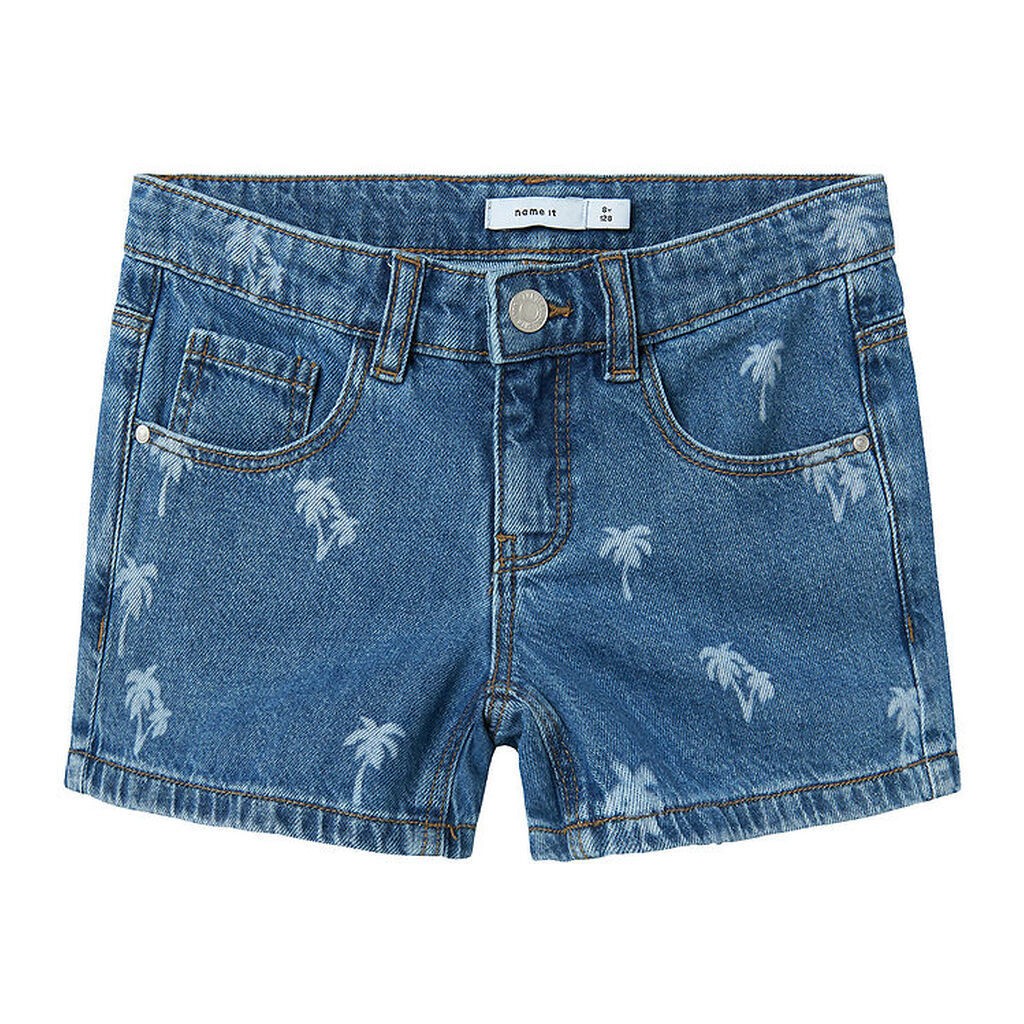 Name It Shorts - NkfRose - Medium Blue Denim/Palm Tree