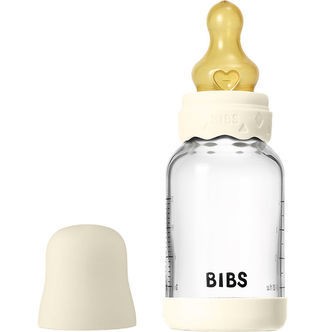BIBS Boheme Sutteflaske - 120 ml - Glas/Naturgummi - Ivory