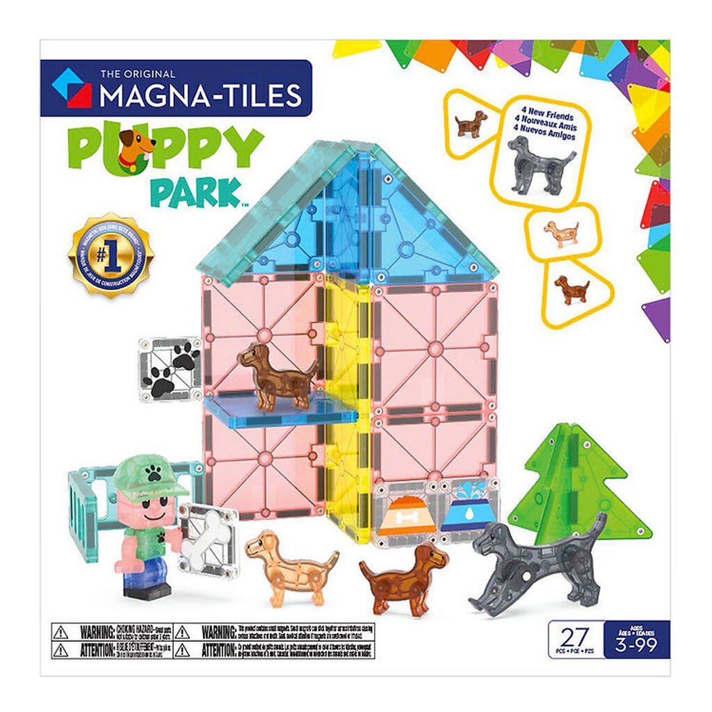 Magna-Tiles Magnetsæt - 27 Dele - Doggy Daycare + MicroMAGS