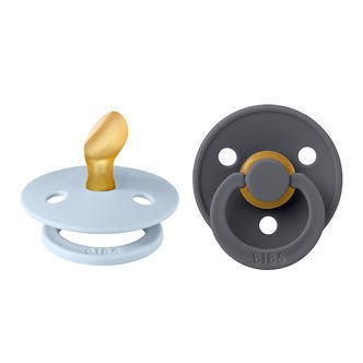 BIBS Colour Sutter - 2-pak - Str. 1 - Anatomisk - Iron/Baby Blue