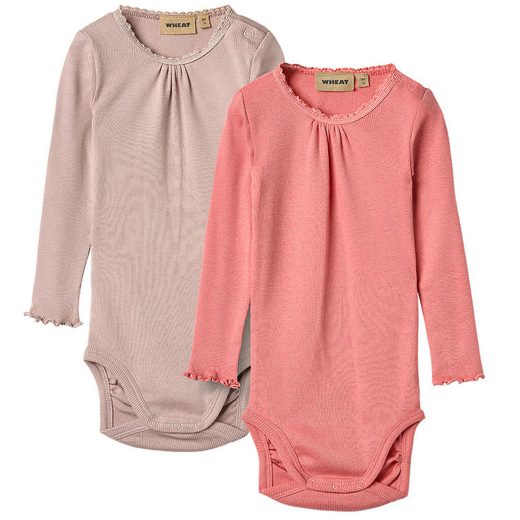 Wheat Bodyer l/æ - Rib - 2-pak - Lotta - Pink Lilac