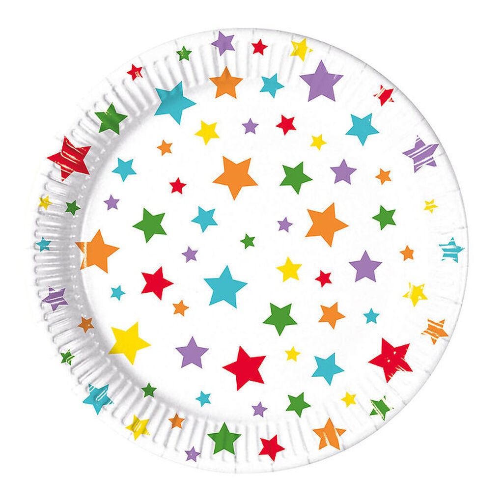 Decorata Party Paptallerkner - 8-pak - 19,5 cm - Multicolour Bri
