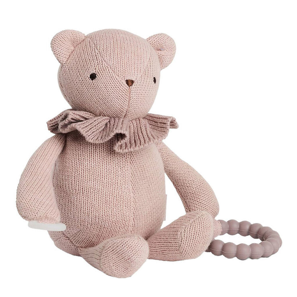Smallstuff Aktivitets Bamse - Strik - 17 cm - Soft Rose