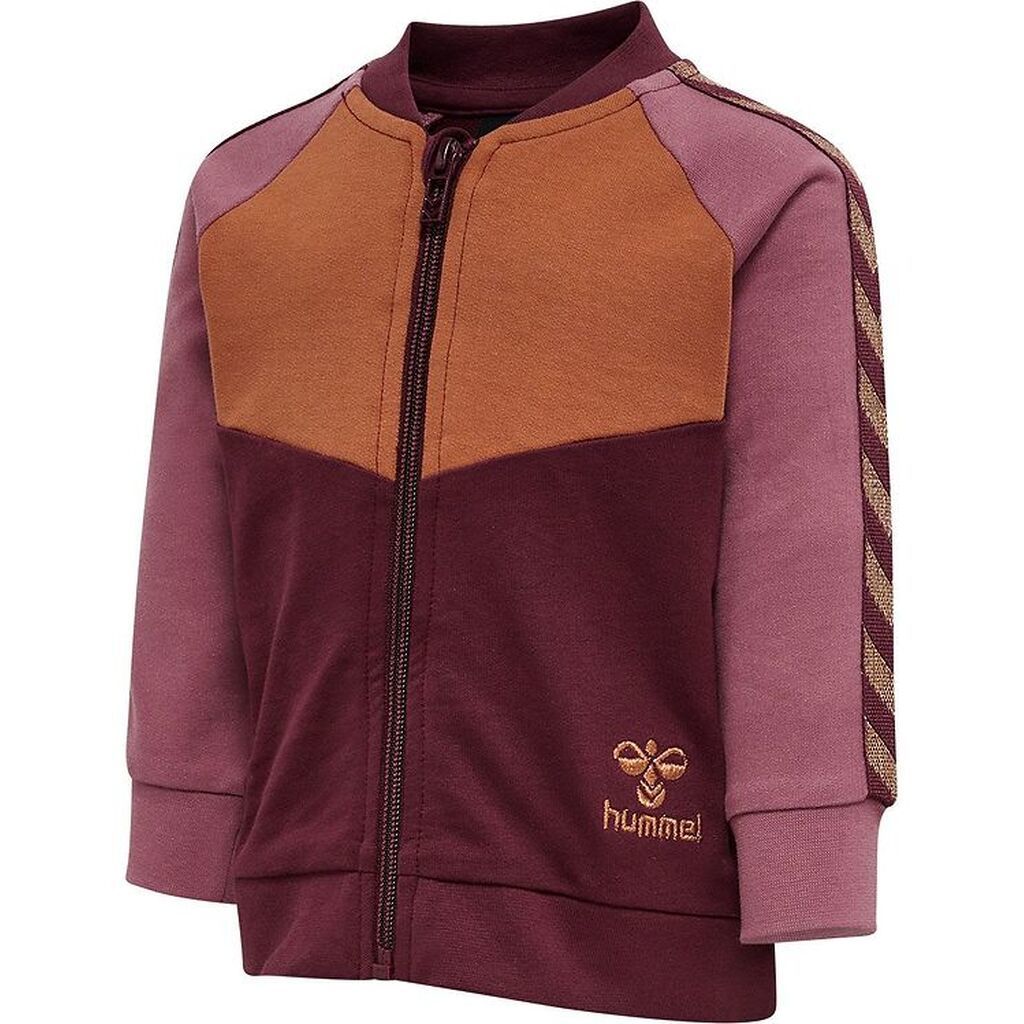Hummel Cardigan - hmlPuk Zip - Windsor Wine m. Brun/Rosa