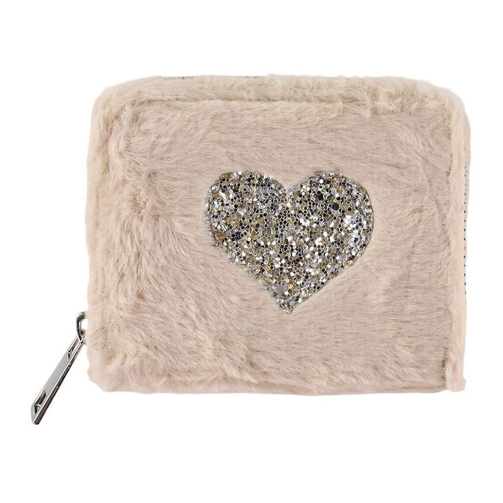 Sofie Schnoor Pung - Imiteret Pels - Beige m. Sølvglimmerhjerte
