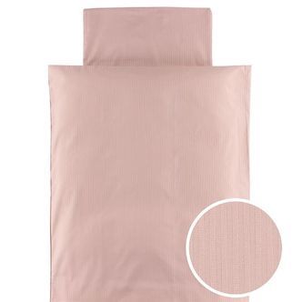 Nørgaard Madsens Sengetøj - Baby - Rosa m. striber