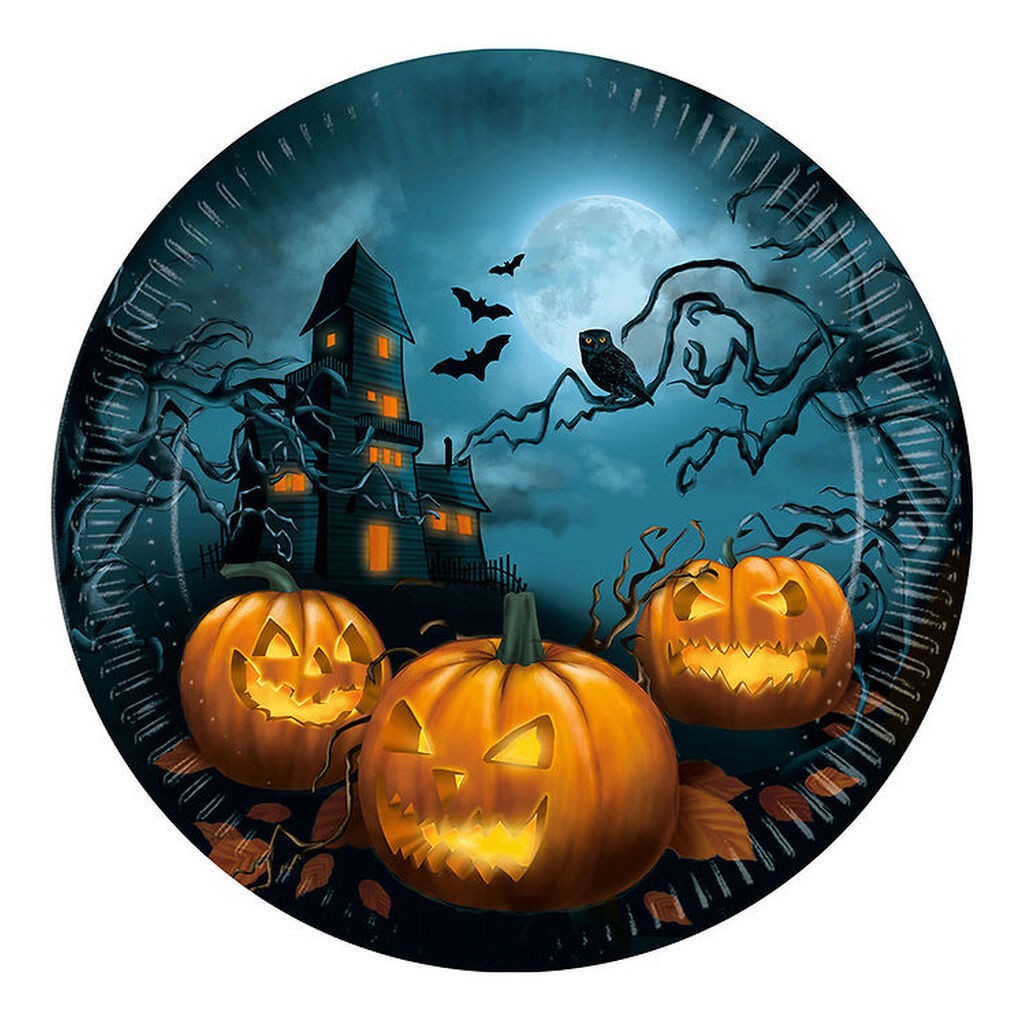 Decorata Party Paptallerkner - 8-pak - 23 cm - Halloween