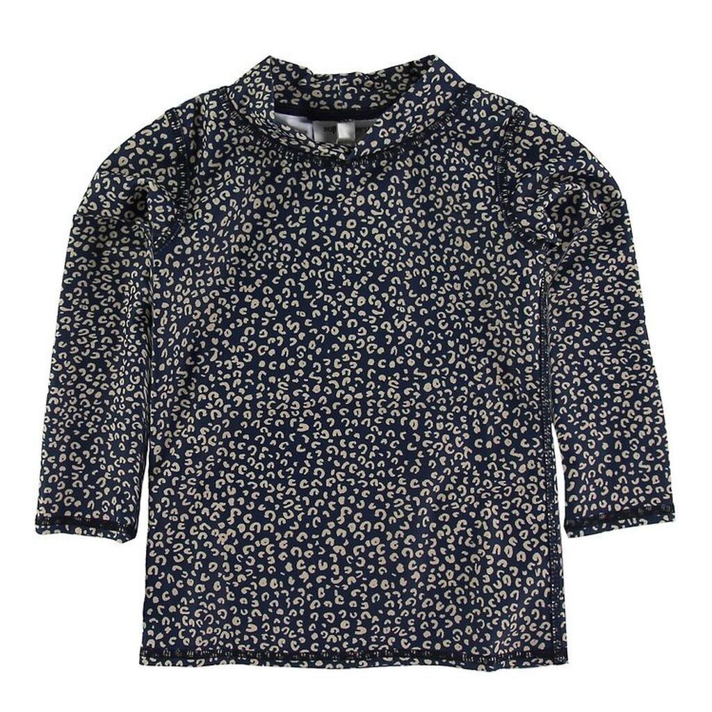 Soft Gallery Badebluse - UV50+ - Dress Blue m. Leopard