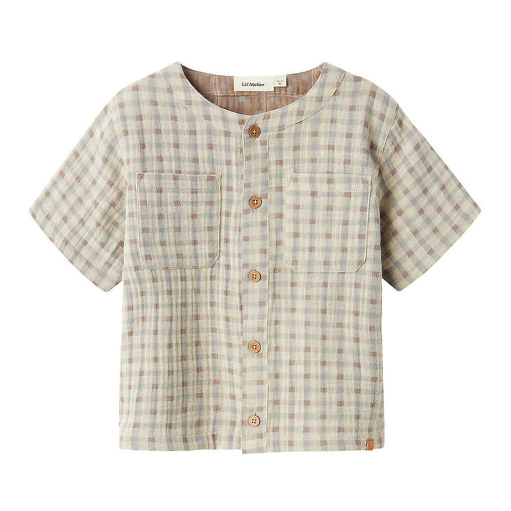 Lil Atelier Skjorte - NmmJoey - Bleached Sand m. Tern