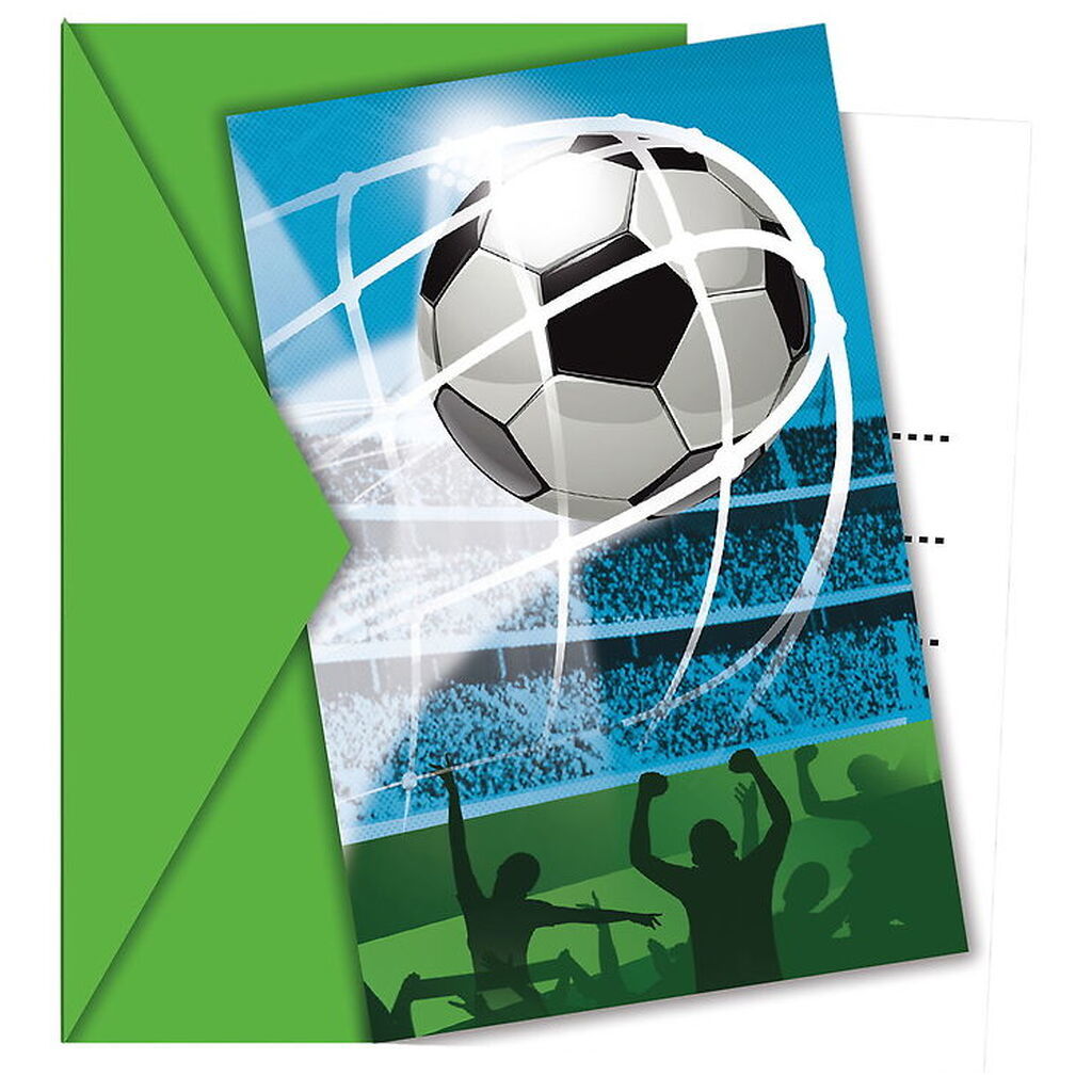 Decorata Party Invitationer - 6-pak - Soccer Fan