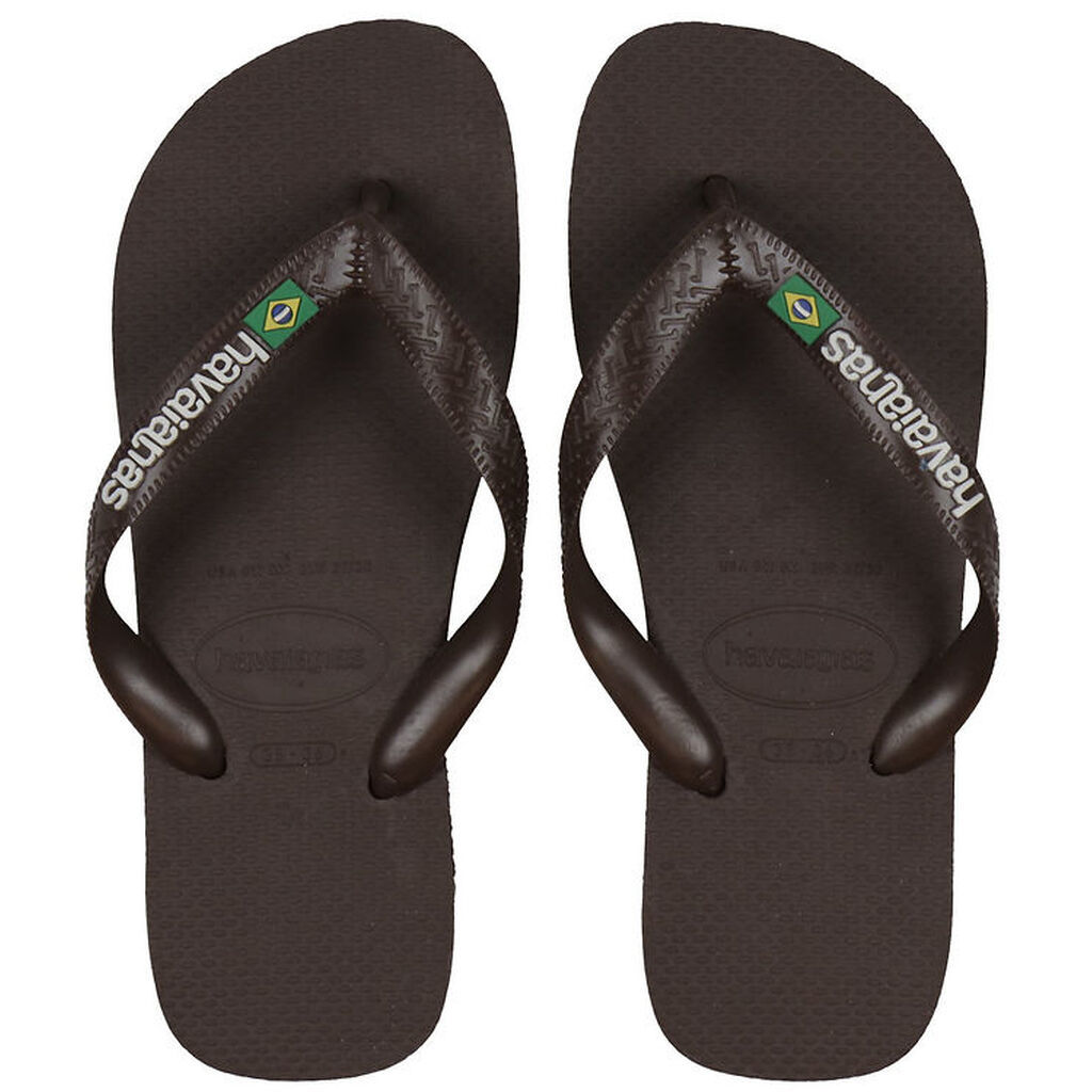 Havaianas Klipklapper - Brasil Logo - Dark Brown/White