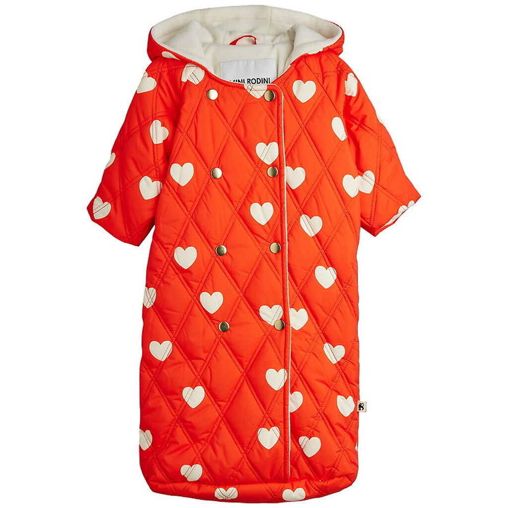 Mini Rodini Kørepose - Quilted - Hearts - 80 cm - Rød