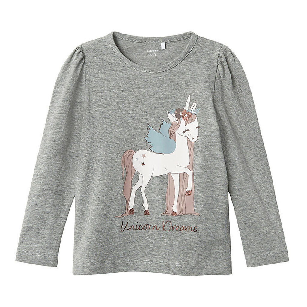Name It Bluse - NmfOlisa - Grey Malange