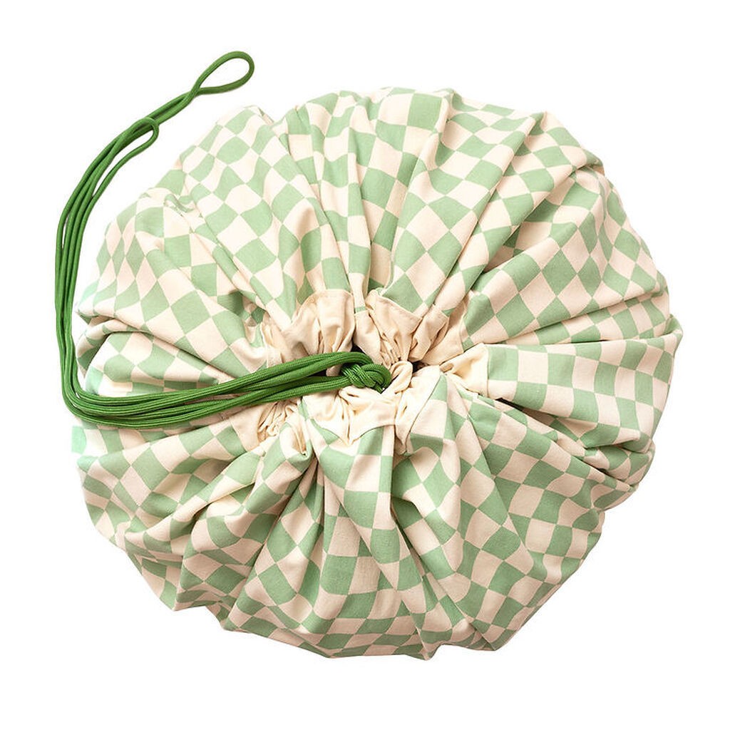 Play&Go Legetøjstæppe - Ø140 cm - Vichy Green
