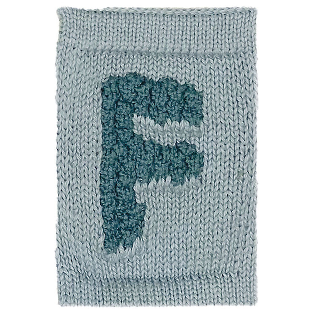 Smallstuff Strikket Bogstav - F - Blå Alfabet