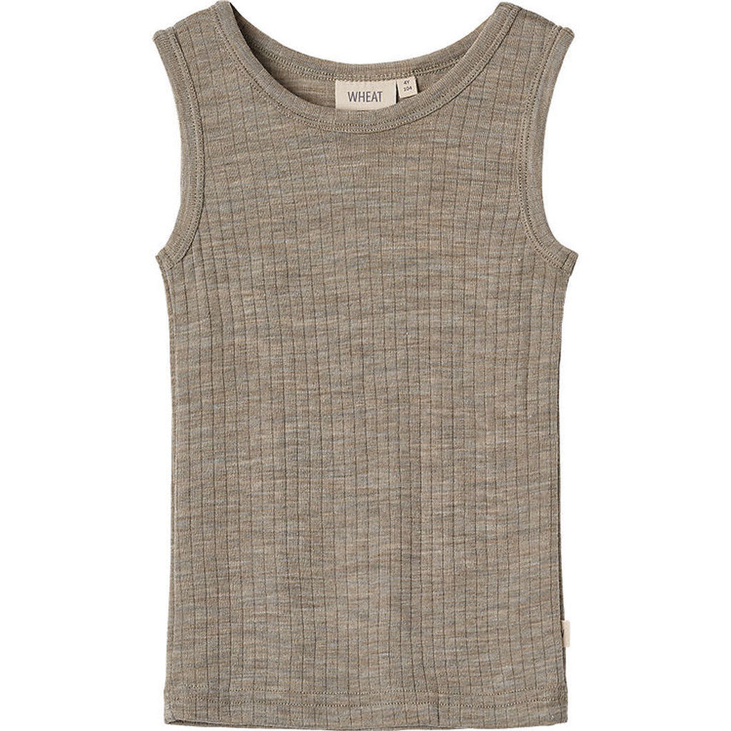 Wheat Undertrøje - Uld/Silke - Rib - Iggy - Khaki Melange