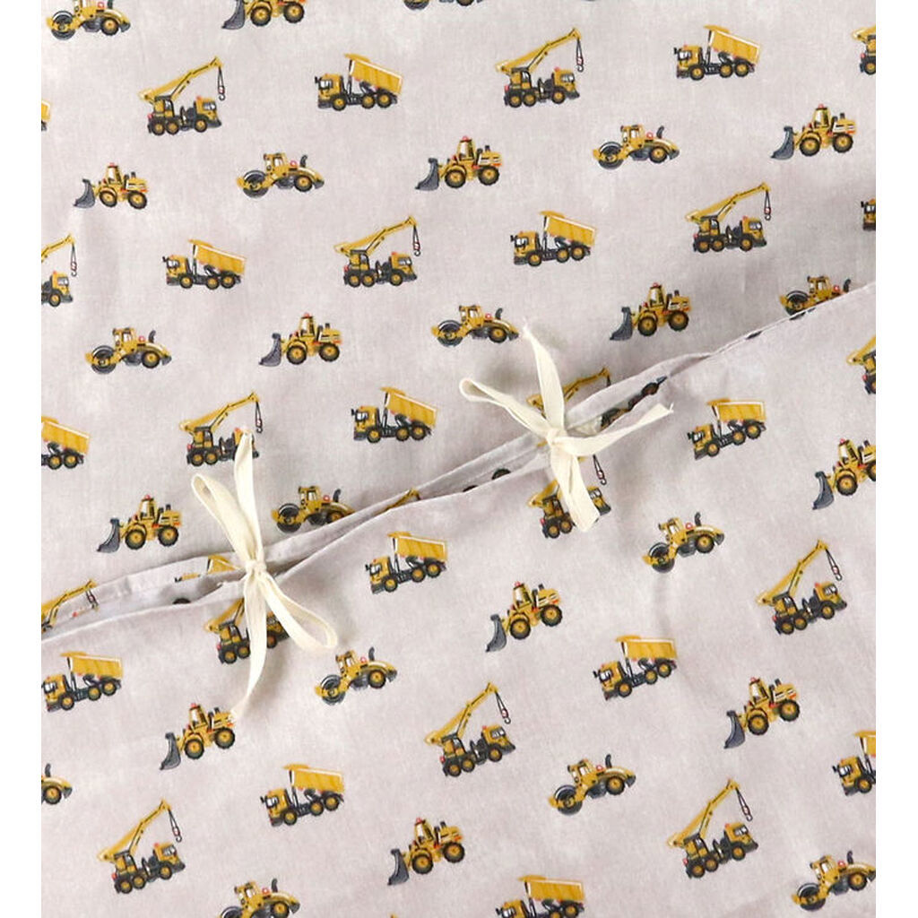 Nørgaard Madsens Sengetøj - Baby - Beige m. Arbejdsmaskiner