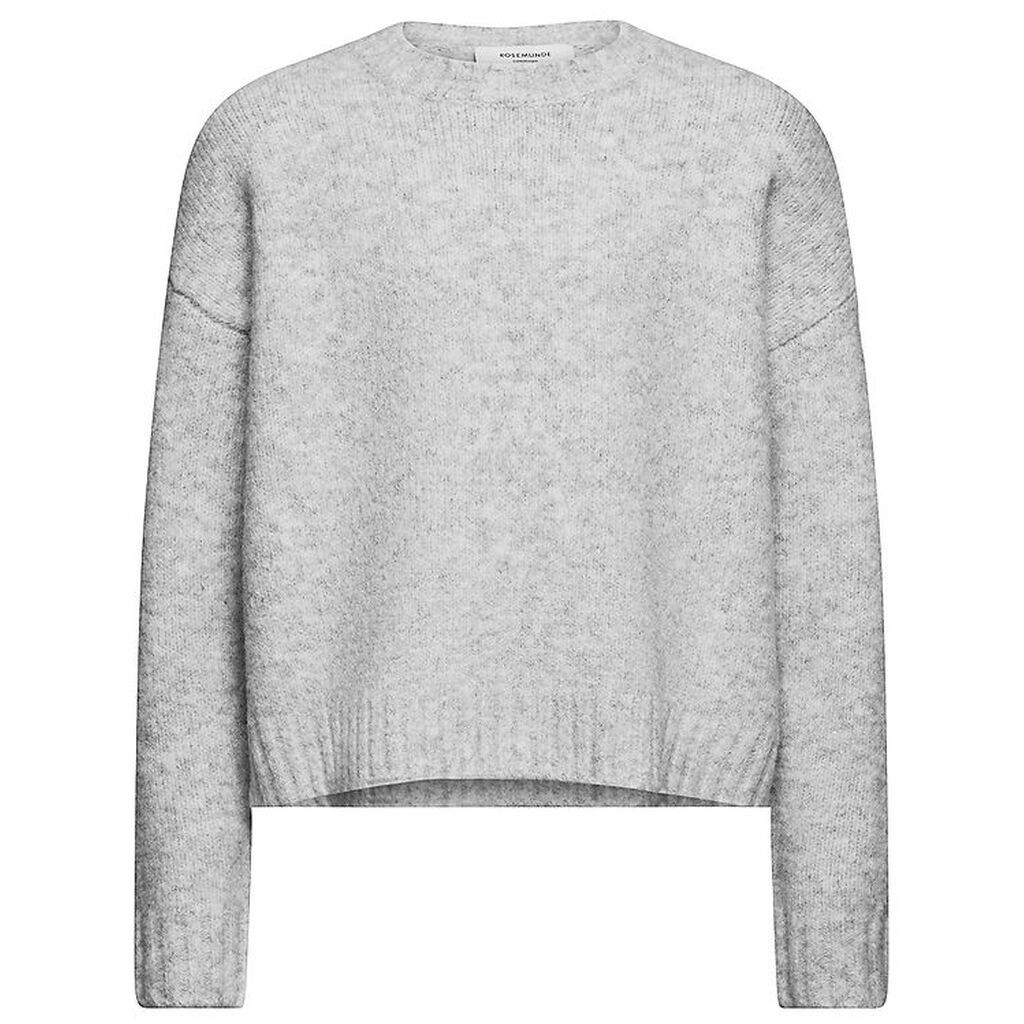 Rosemunde Bluse - Strik - Uld - Light Grey Melange