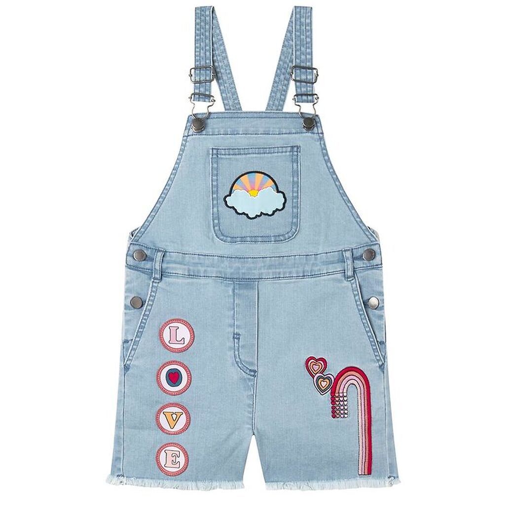 Stella McCartney Kids Smækbukser - Denim - Lyseblå m. Patches