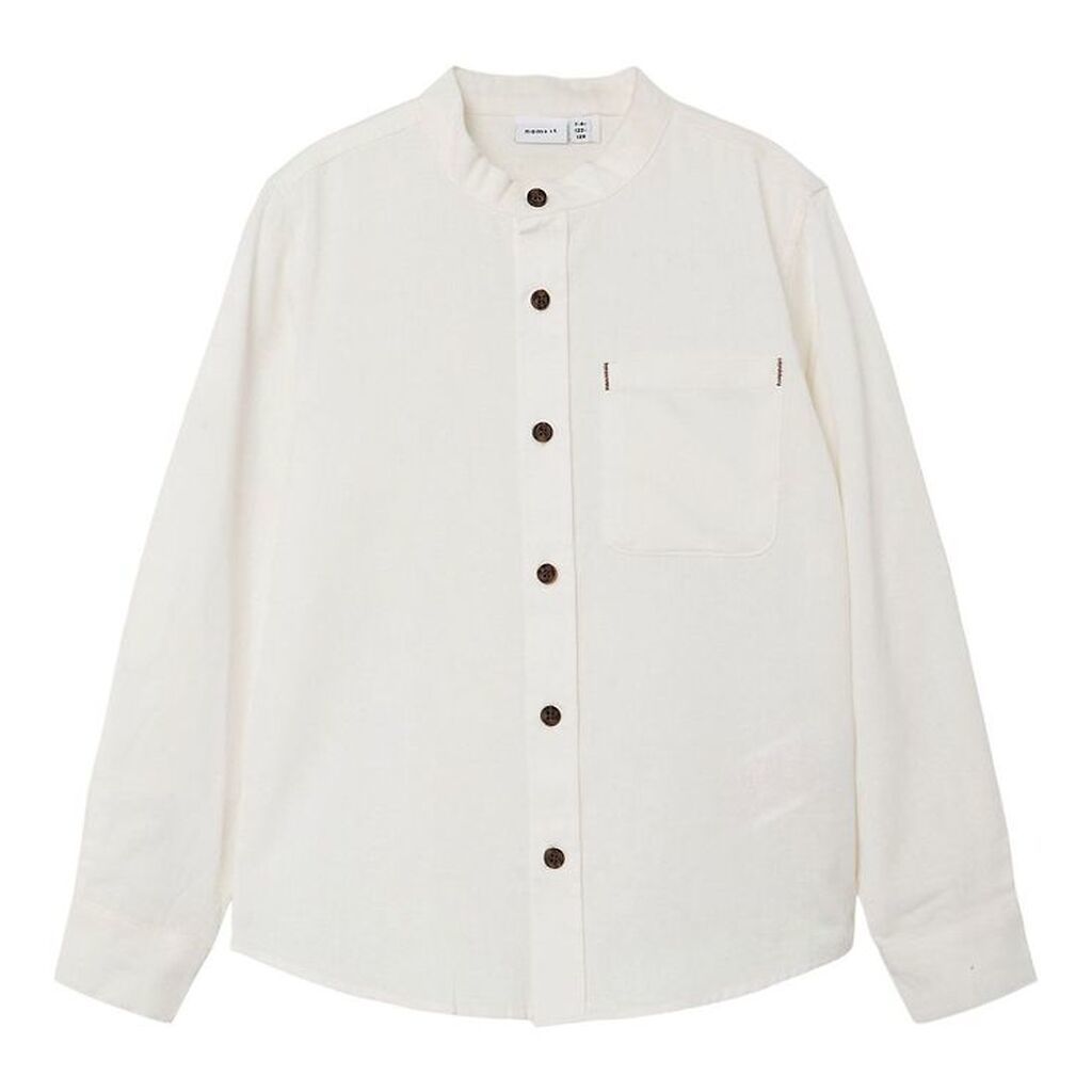 Name It Skjorte - NkmFish - White Alyssum/Solid