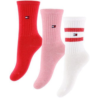 Tommy Hilfiger Strømper - 3-pak - Rød/Rosa/Hvid