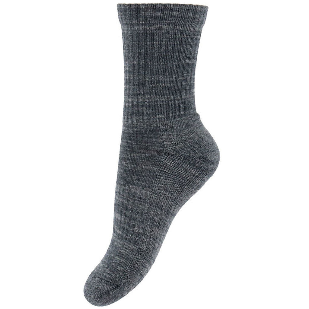 MP Strømper - Uld - Rib - Neo - Mørkegråmeleret