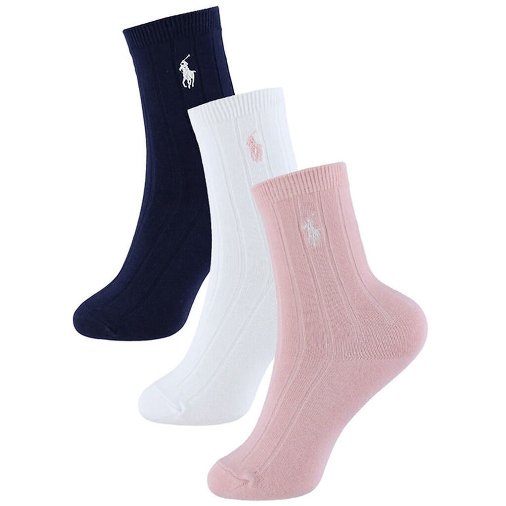 Polo Ralph Lauren Strømper - 3-pak - Hvid/Navy/Rosa