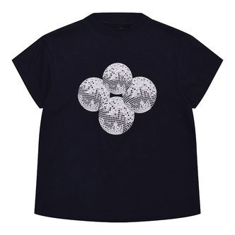 Hound T-shirt - Cropped - Navy m. Diskokugler