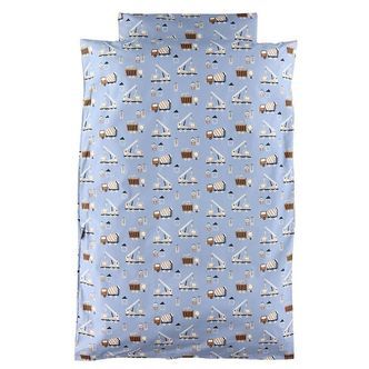 Nørgaard Madsens Sengetøj - Junior - Blå m. Cementblander