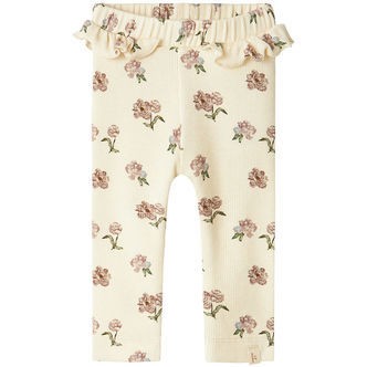 Lil' Atelier Leggins - Rib - NbfGavo - Turtledove/PEONY