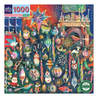 Eeboo Puslespil - 1000 Brikker - 58,4x58,4 cm - Holiday Ornament