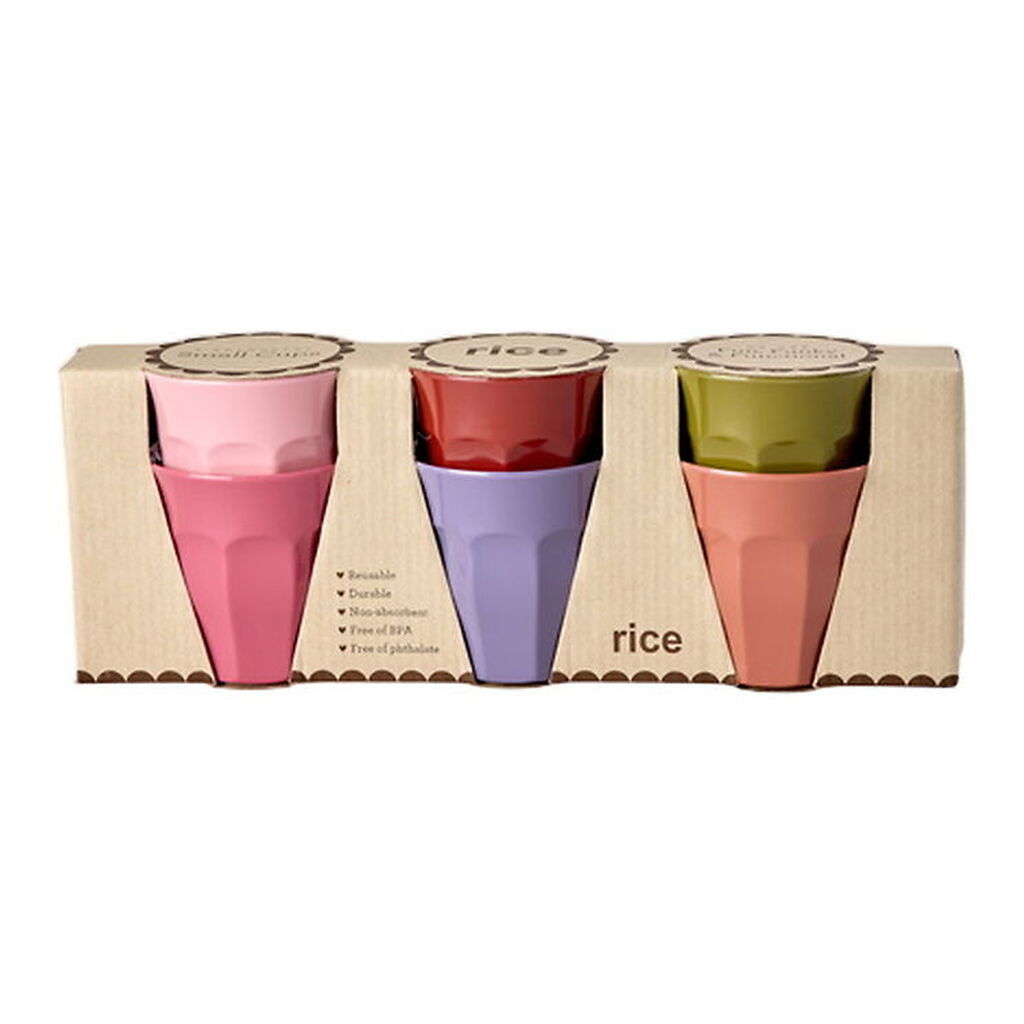 Rice Kopper - Melamin - 6 stk - 160 ml - Multifarvet