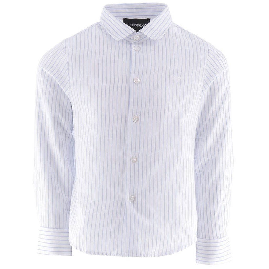 Emporio Armani Skjorte - Hvid/Blåstribet