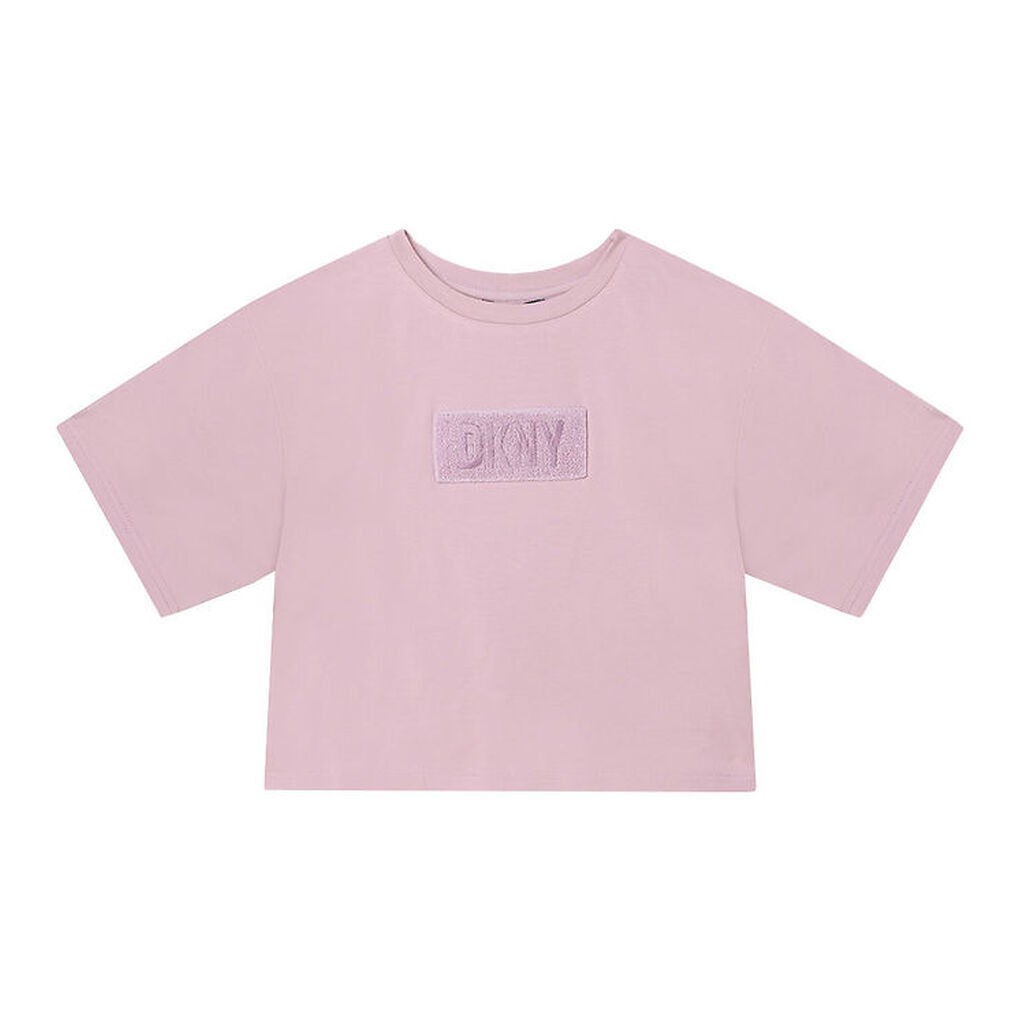 DKNY T-shirt - Cropped - Lilla m. Frotté