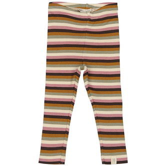 Petit Piao Leggings - Rib - Modal - Nostalgic Rose/Multi Stripe