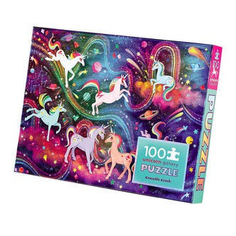 Crocodile Creek Puslespil - 100 Brikker - Unicorn Galaxy