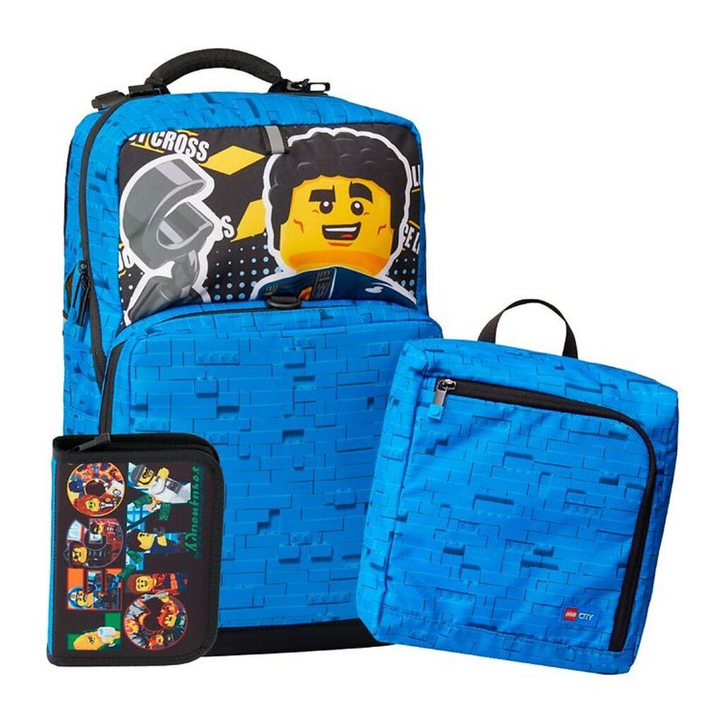 LEGOÂ® Skoletaske m. Gymnastikpose/Penalhus - City - Police Adven