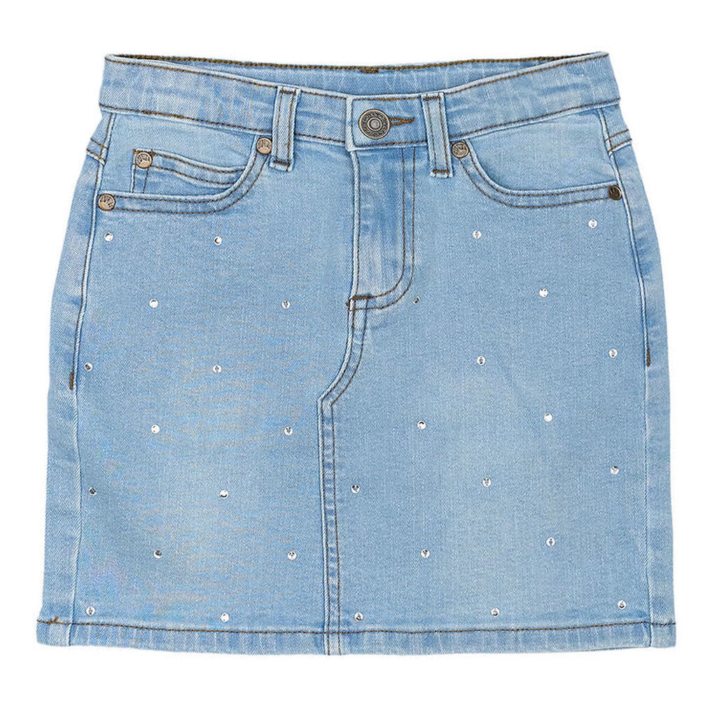 The New Nederdel - TnOda - Lyseblå denim m. Rhinsten