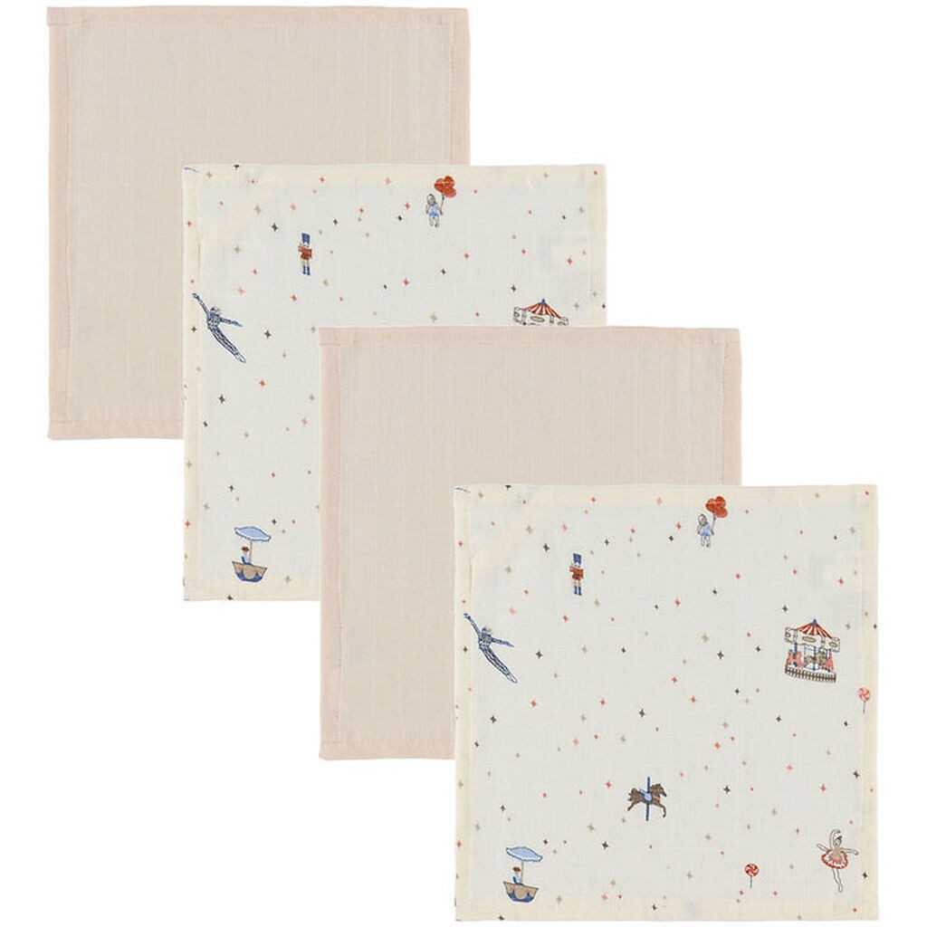 Cam Cam Vaskeklude - 4-pak - Carousel