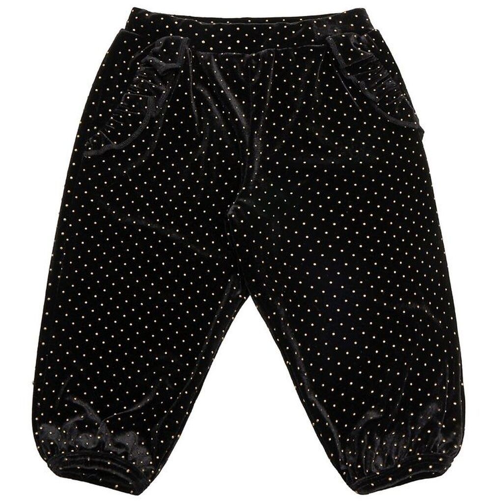 Petit by Sofie Schnoor Velourbukser - Holly - Sort m. Prikker