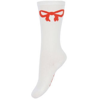 Mini Rodini Knæstrømper - Bow - Offwhite