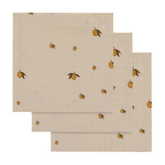 Konges Sløjd Stofbleer - 65x65 cm - 3-pak - Lemon