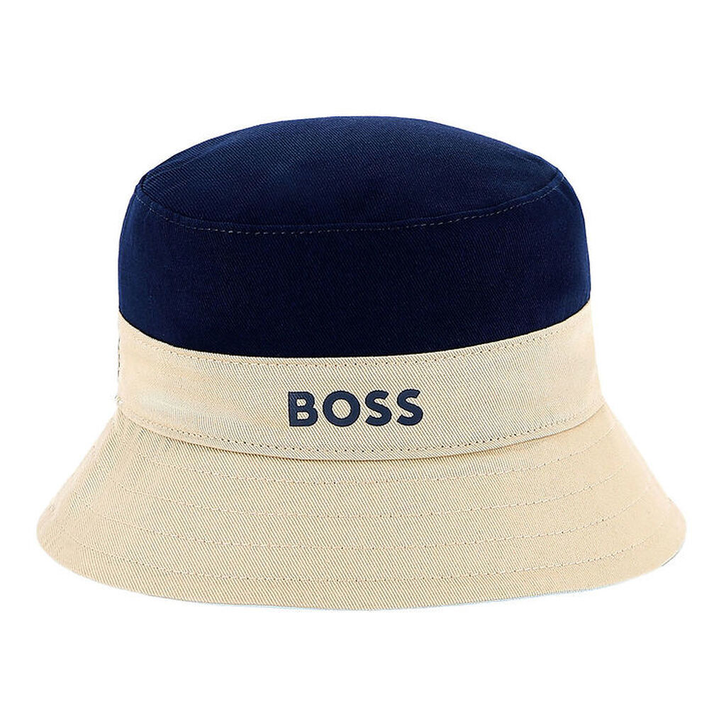 BOSS Bøllehat - Vendbar - Hvid/Sand/Navy