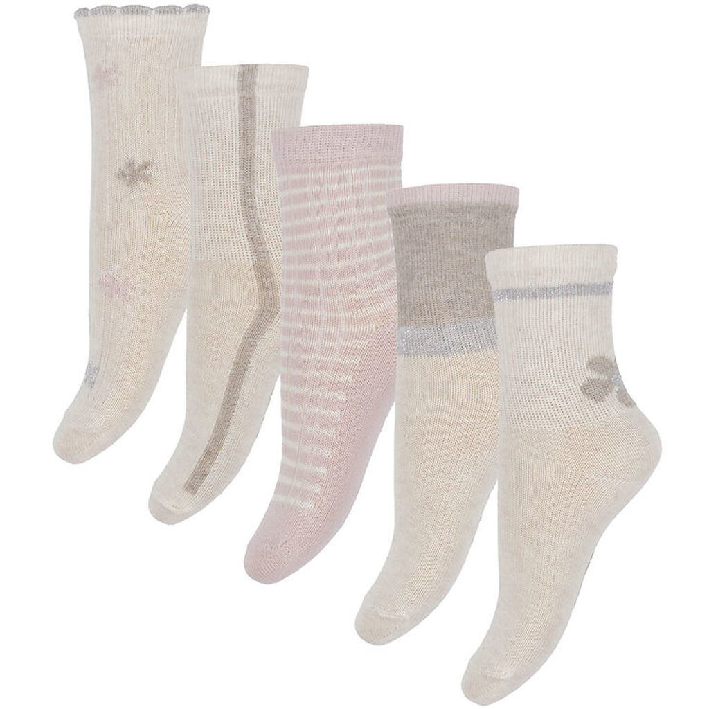 Minymo Strømper - 5-pak - Shell m. Mønster