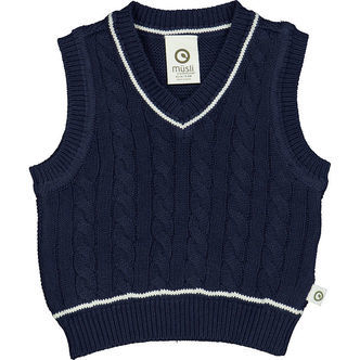 Müsli Vest - Strik - Night Blue