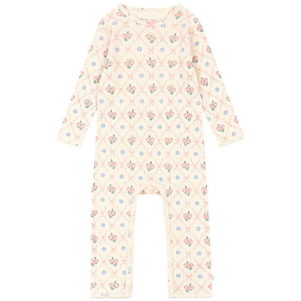 Konges Sløjd Heldragt - Rib - Minnie - Fleur Decor m. Hulmønster