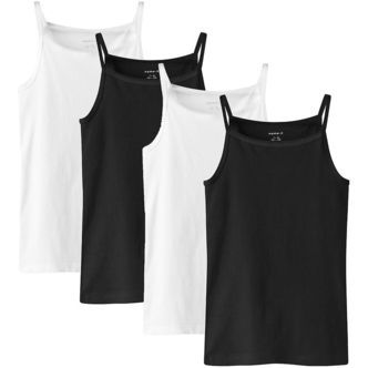 Name It Undertrøje - NOOS - NkfStrap - 4-pak - Sort/w/ 2 x Brigh