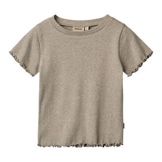 Wheat T-shirt - Rib - Alicia - Gravel Melange